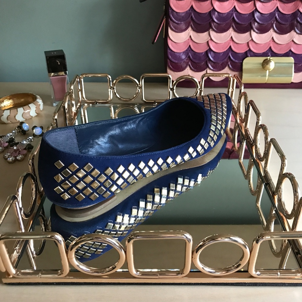 Steve Madden Blue Studded Flats
